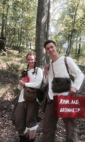 L'actrice Anastasia Saltykova sur le plateau de tournage du film "Man on Earth".